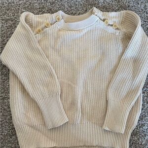 J. Crew Cream Button-Accent Sweater